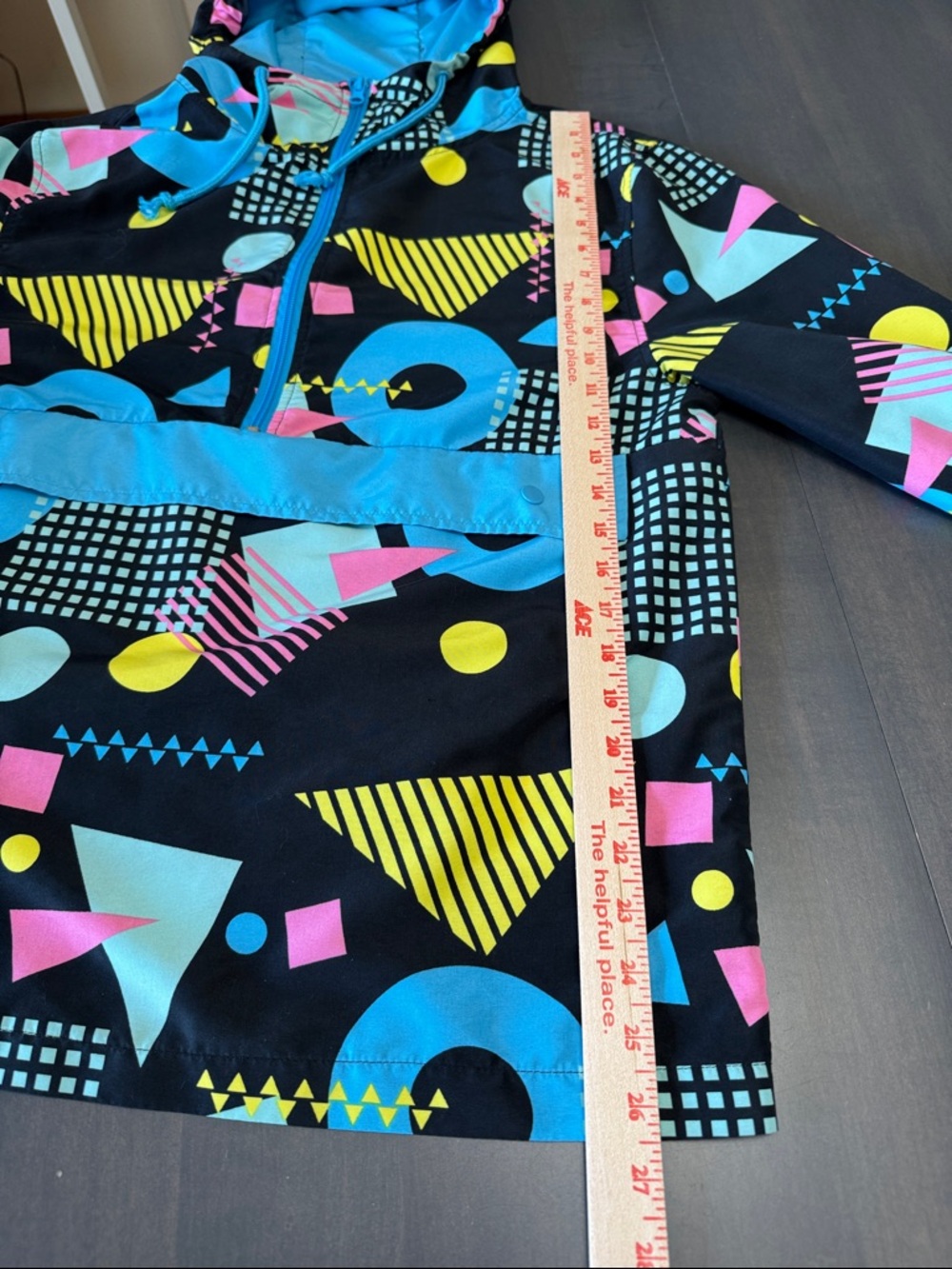 Super Massive Jacket Men's 1/2 Zip Pullover Windbreaker Hooded Medium 90s Unisex - Picture 13 of 16